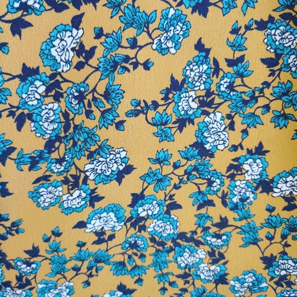 Topshop Yellow and Blue Floral Pleated Mini Dress - Picture 2 of 11